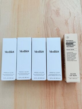 Allies of Skin Peptides treatment + 4x Medik8 Press&Glow, New